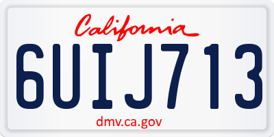 CA license plate 6UIJ713