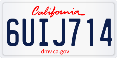 CA license plate 6UIJ714
