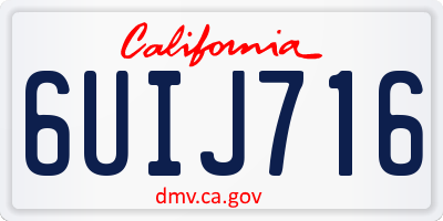 CA license plate 6UIJ716