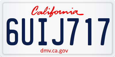 CA license plate 6UIJ717
