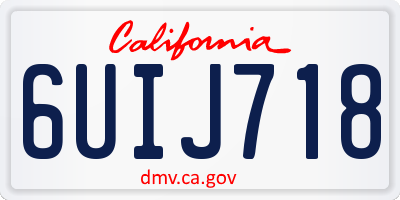 CA license plate 6UIJ718