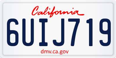 CA license plate 6UIJ719