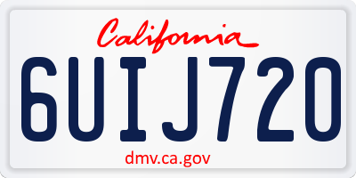 CA license plate 6UIJ720