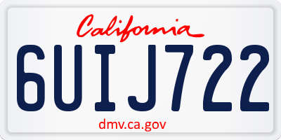 CA license plate 6UIJ722