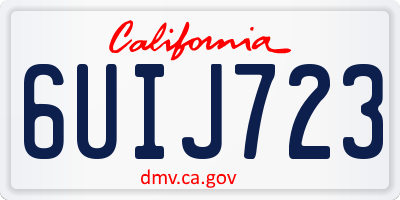 CA license plate 6UIJ723