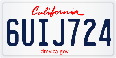 CA license plate 6UIJ724