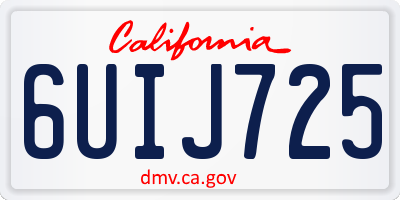 CA license plate 6UIJ725