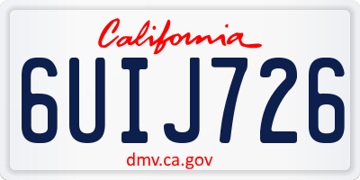 CA license plate 6UIJ726