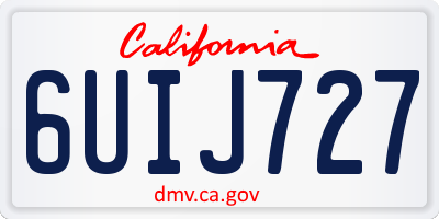 CA license plate 6UIJ727