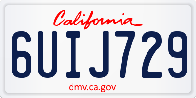 CA license plate 6UIJ729