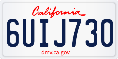 CA license plate 6UIJ730