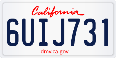 CA license plate 6UIJ731