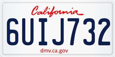CA license plate 6UIJ732