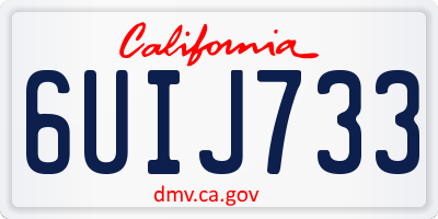 CA license plate 6UIJ733