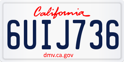 CA license plate 6UIJ736