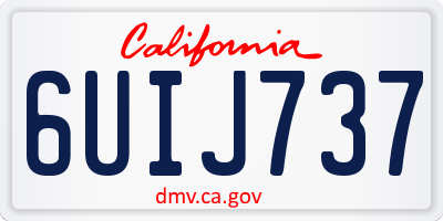 CA license plate 6UIJ737