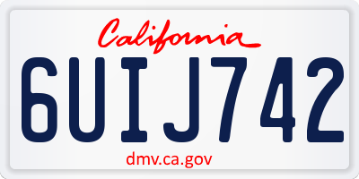 CA license plate 6UIJ742