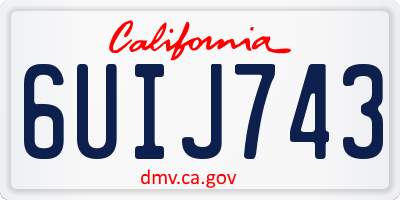 CA license plate 6UIJ743