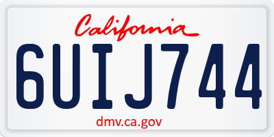 CA license plate 6UIJ744