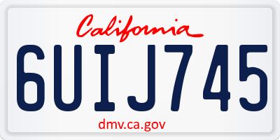CA license plate 6UIJ745