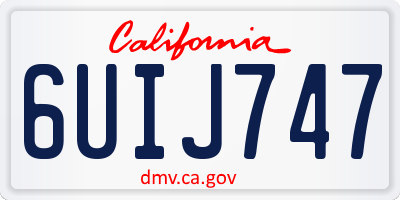CA license plate 6UIJ747