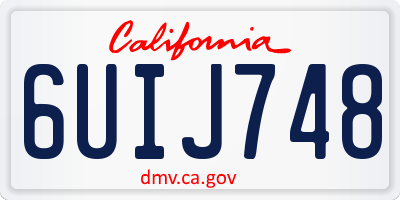 CA license plate 6UIJ748