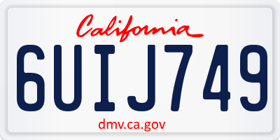 CA license plate 6UIJ749