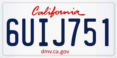 CA license plate 6UIJ751