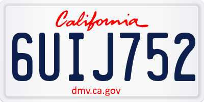 CA license plate 6UIJ752