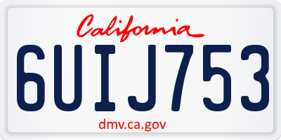 CA license plate 6UIJ753