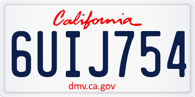 CA license plate 6UIJ754
