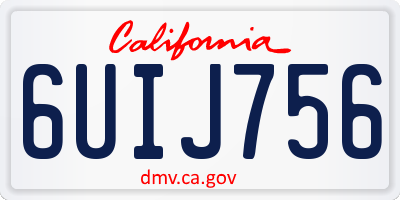 CA license plate 6UIJ756