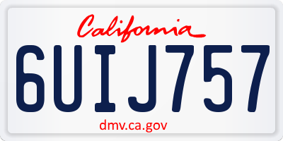 CA license plate 6UIJ757