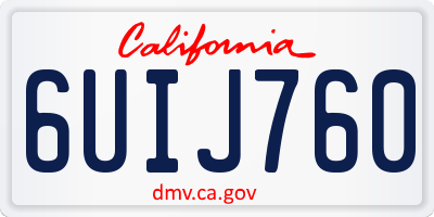 CA license plate 6UIJ760