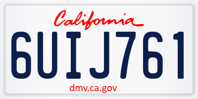 CA license plate 6UIJ761