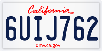 CA license plate 6UIJ762