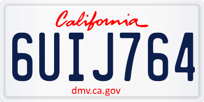 CA license plate 6UIJ764
