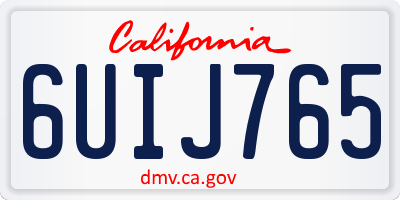 CA license plate 6UIJ765