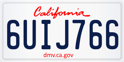 CA license plate 6UIJ766