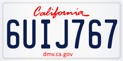 CA license plate 6UIJ767