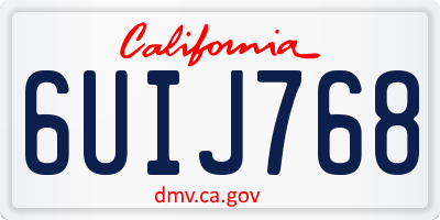 CA license plate 6UIJ768