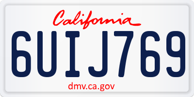 CA license plate 6UIJ769