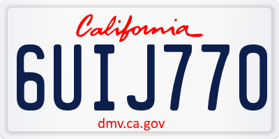 CA license plate 6UIJ770