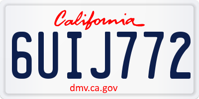 CA license plate 6UIJ772