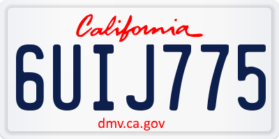 CA license plate 6UIJ775