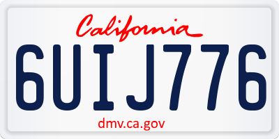 CA license plate 6UIJ776