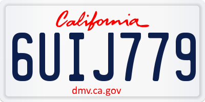 CA license plate 6UIJ779