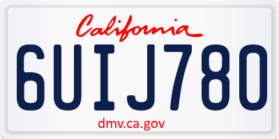 CA license plate 6UIJ780
