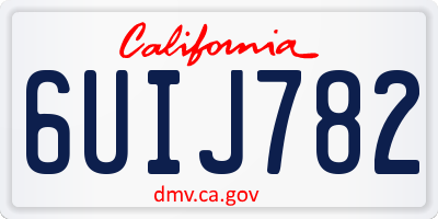 CA license plate 6UIJ782