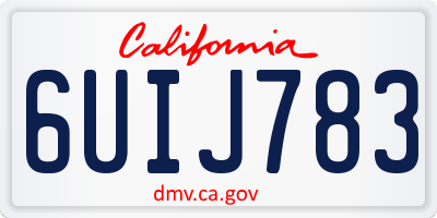 CA license plate 6UIJ783